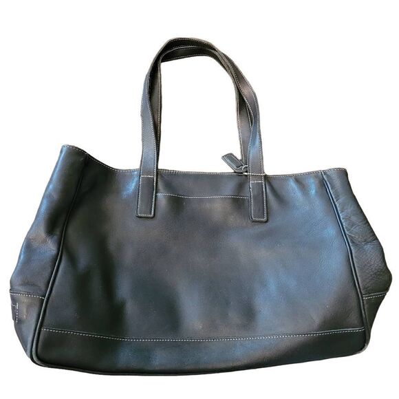  Coach Leather Black Tote bag with zip closure 21x12 - Picture 7 of 13
